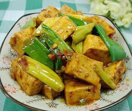 大葱炒豆腐