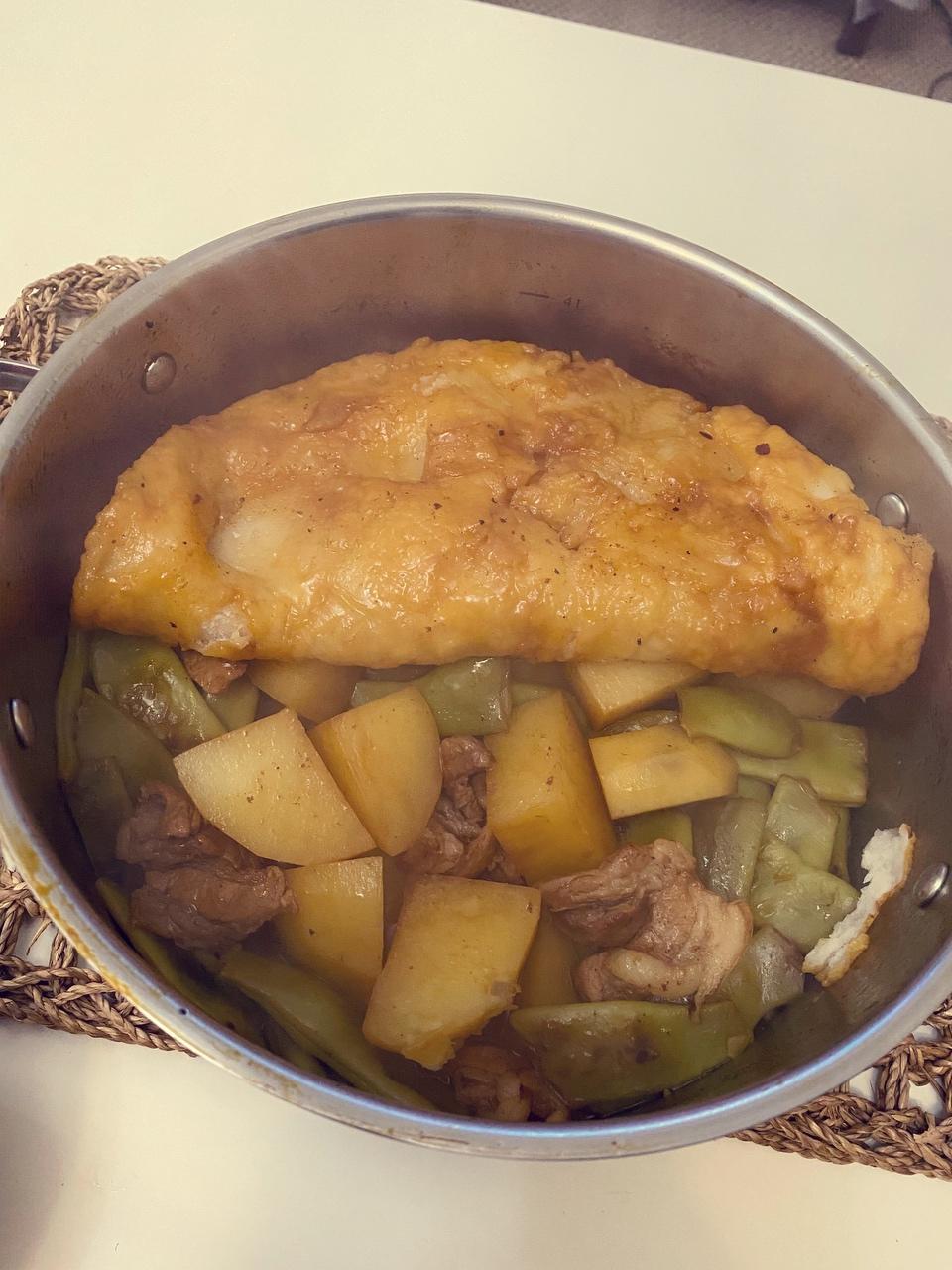 豆角排骨盖被的做法