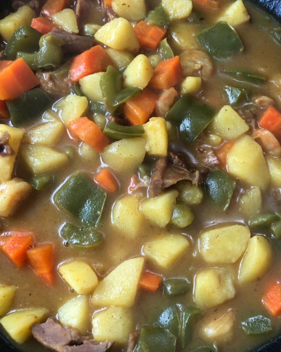 土豆虾仁咖喱饭