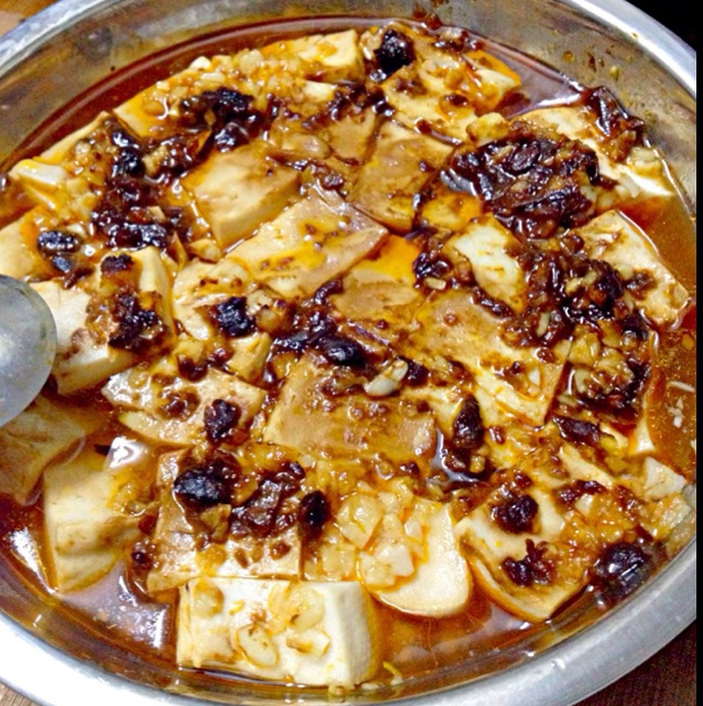香辣肉末蒸豆腐