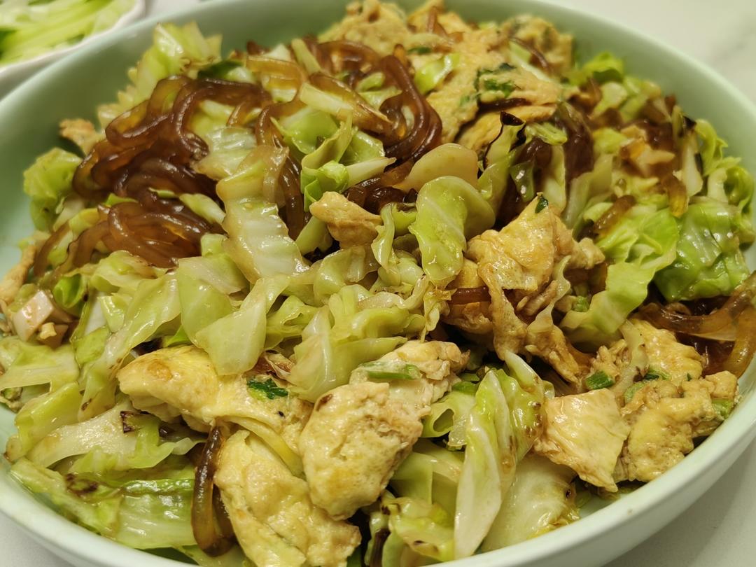 粉丝鸡蛋炒包菜｜零失败、巨下饭