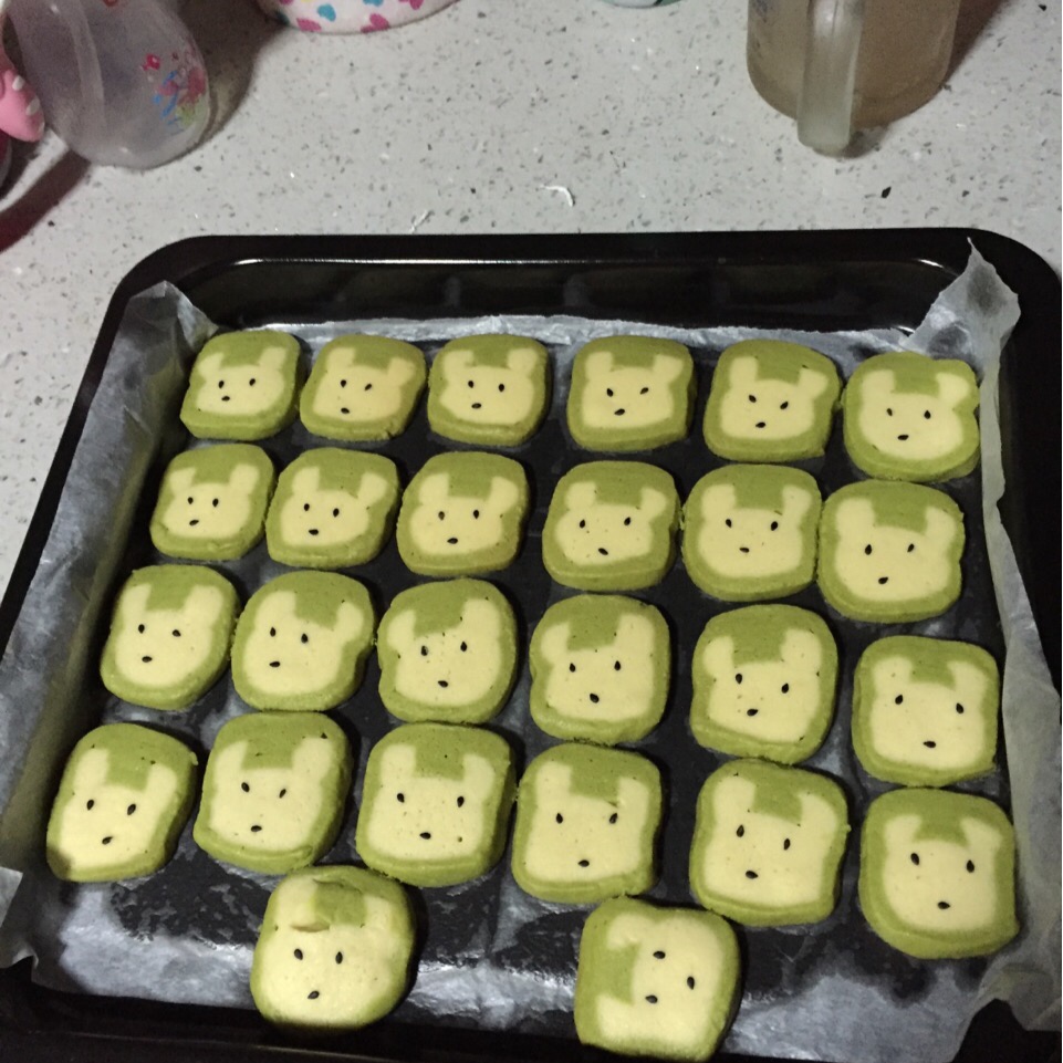 抹茶兔兔曲奇（比熊猫简单！超详细实物图+超良心手绘图）