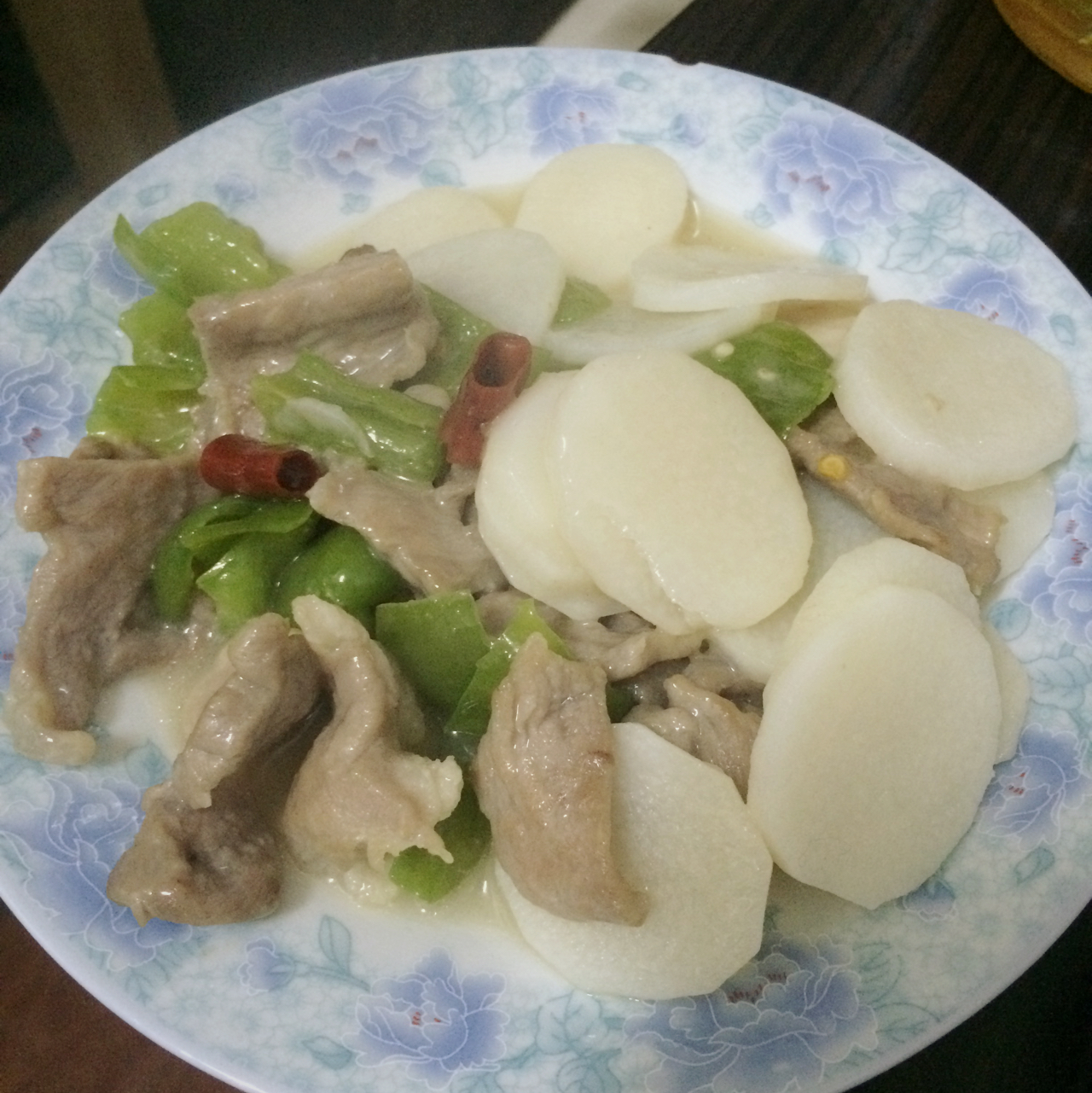 肉片炒山药