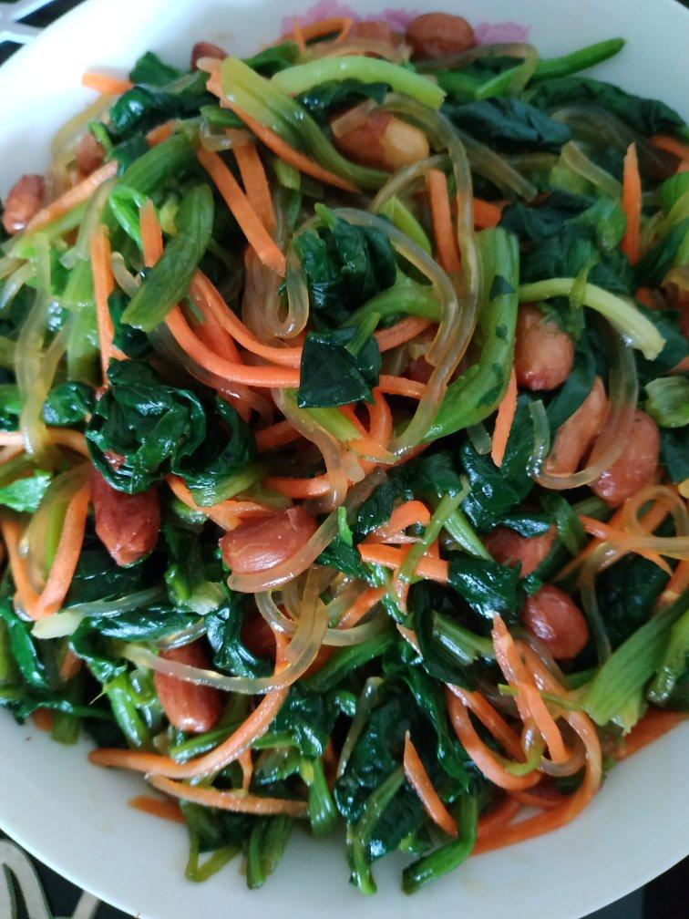 凉拌花生米菠菜