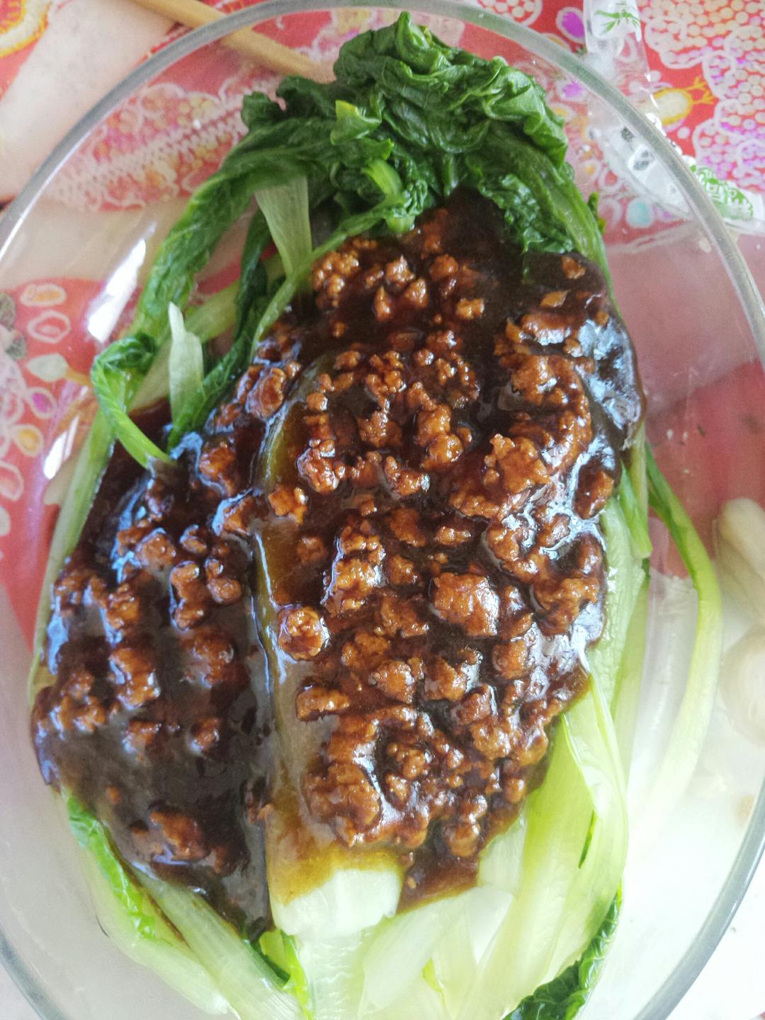 肉末小白菜