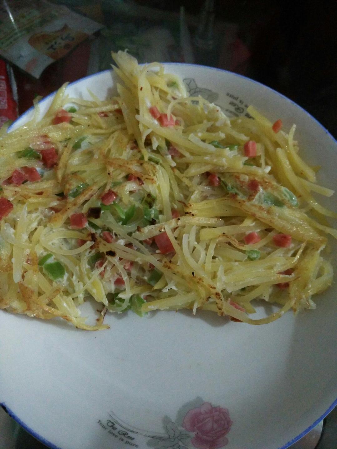 香煎土豆丝鸡蛋饼