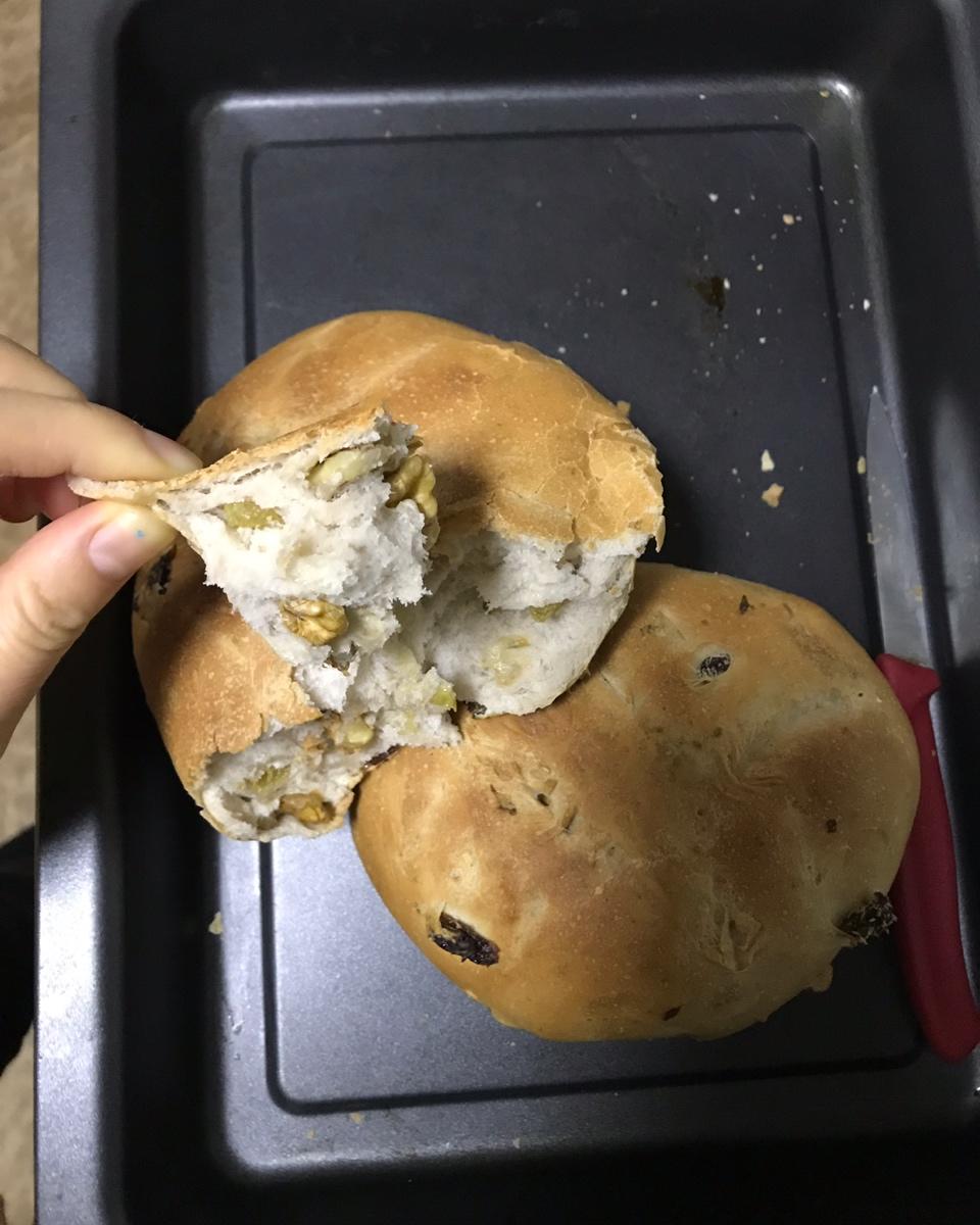 全麦蔓越莓核桃软欧包