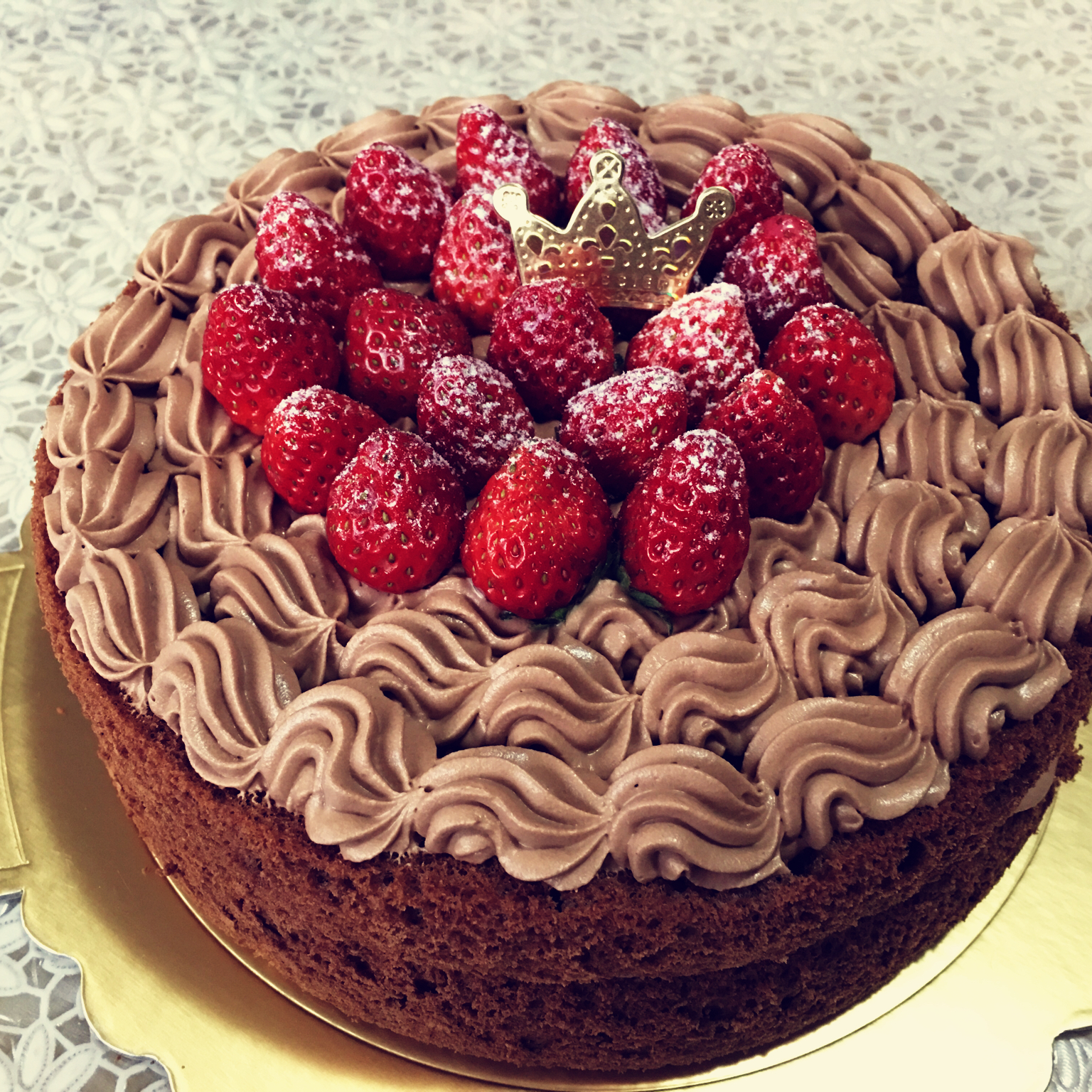 萱萱睿睿麻麻做的浓情巧克力蛋糕-----附巧克力奶油制作方法