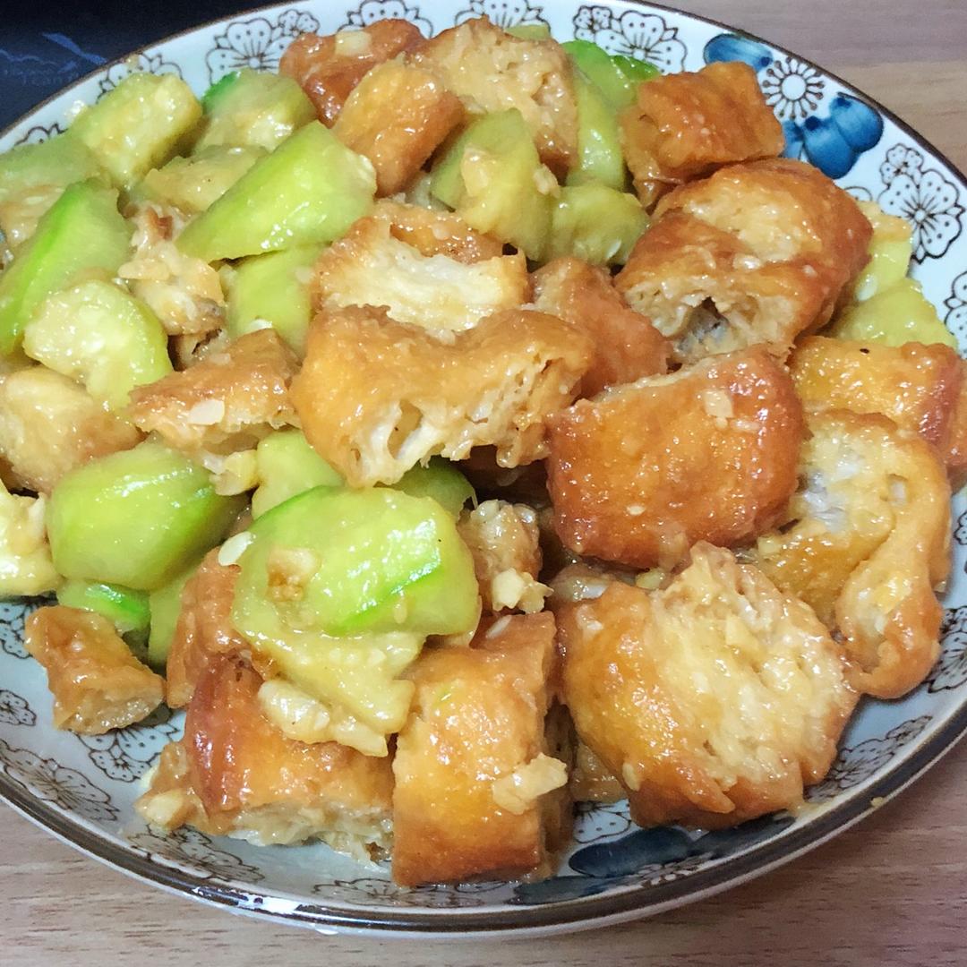 丝瓜炒油条