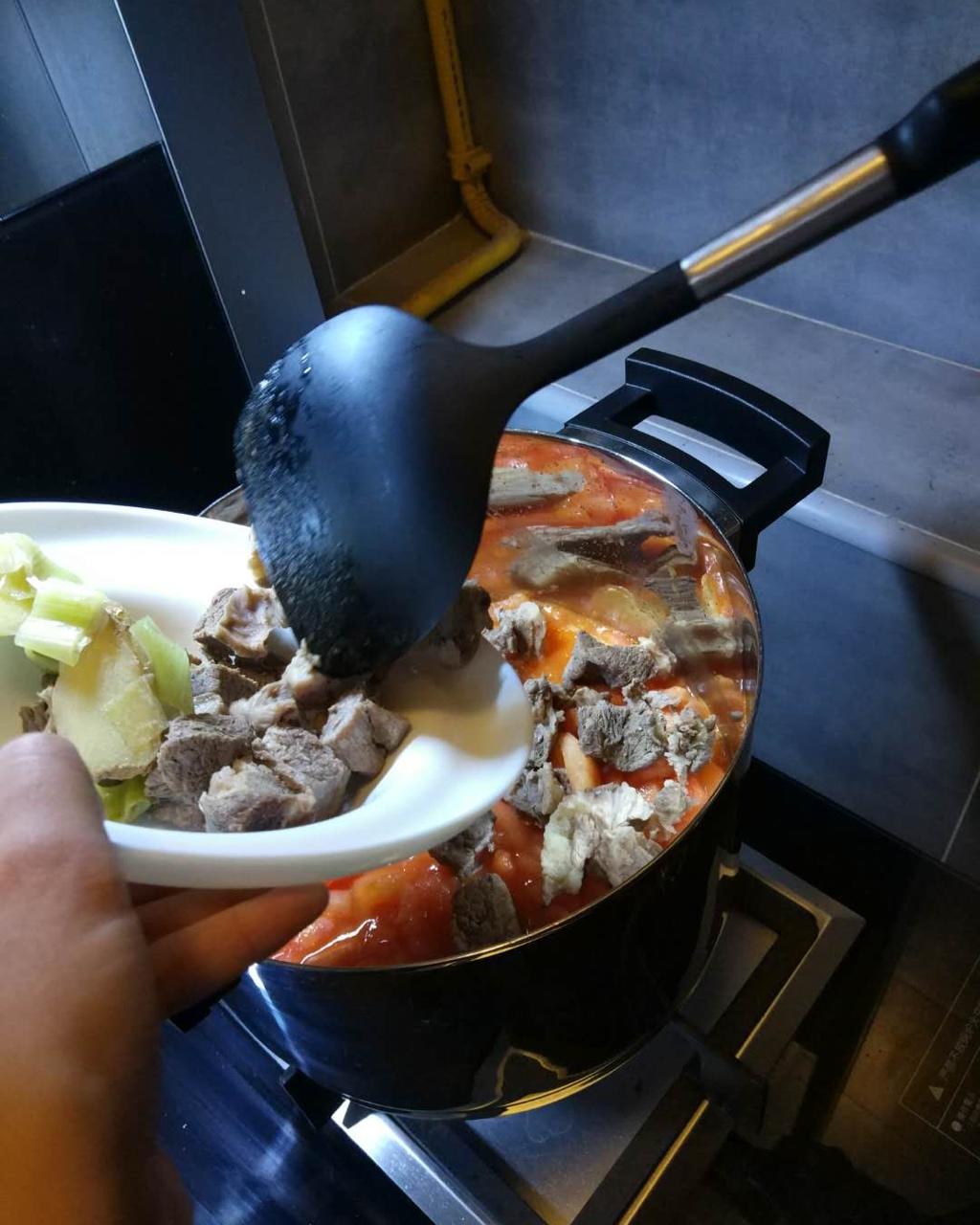 给我一份西红柿炖牛腩，我能吃掉三碗米饭。
