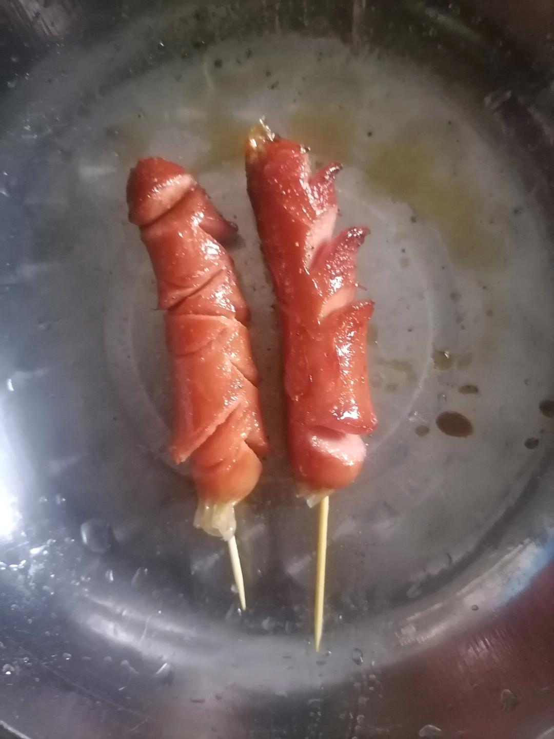 家庭版炸脆皮火腿肠