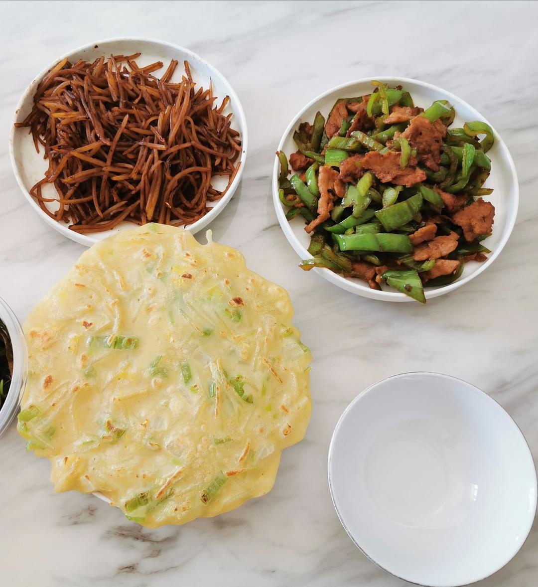 电饼铛版葱花鸡蛋（糊塌子？）烙饼