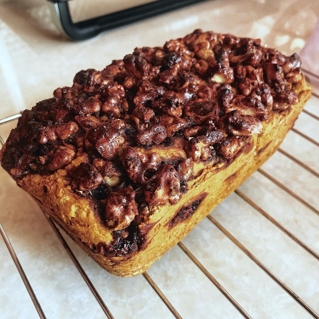 100%全麦南瓜核桃快手面包丨健康·烘焙