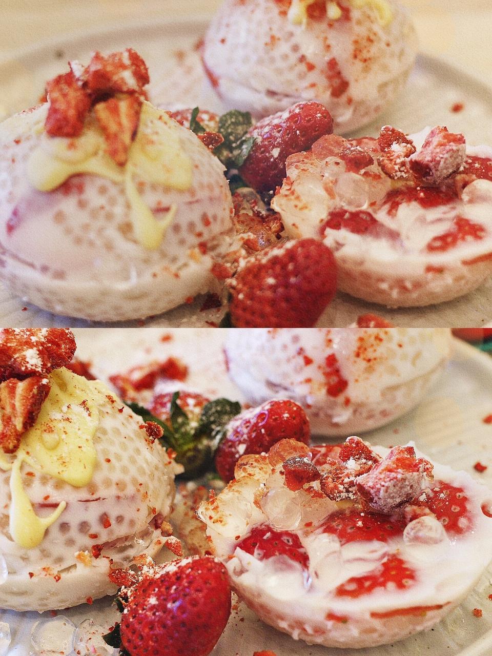 圣诞草莓椰乳西米冻