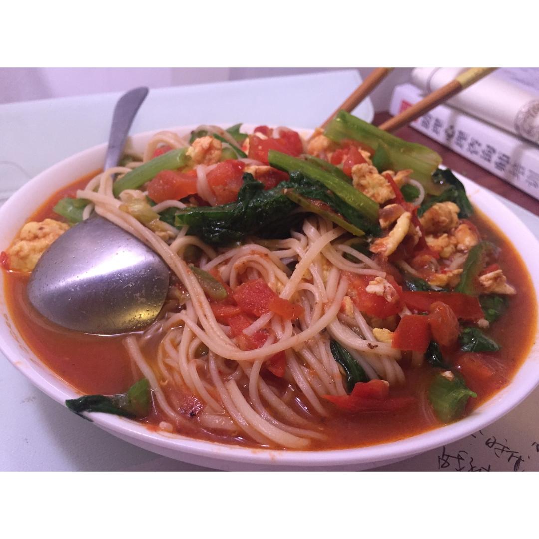 番茄鸡蛋干拌面