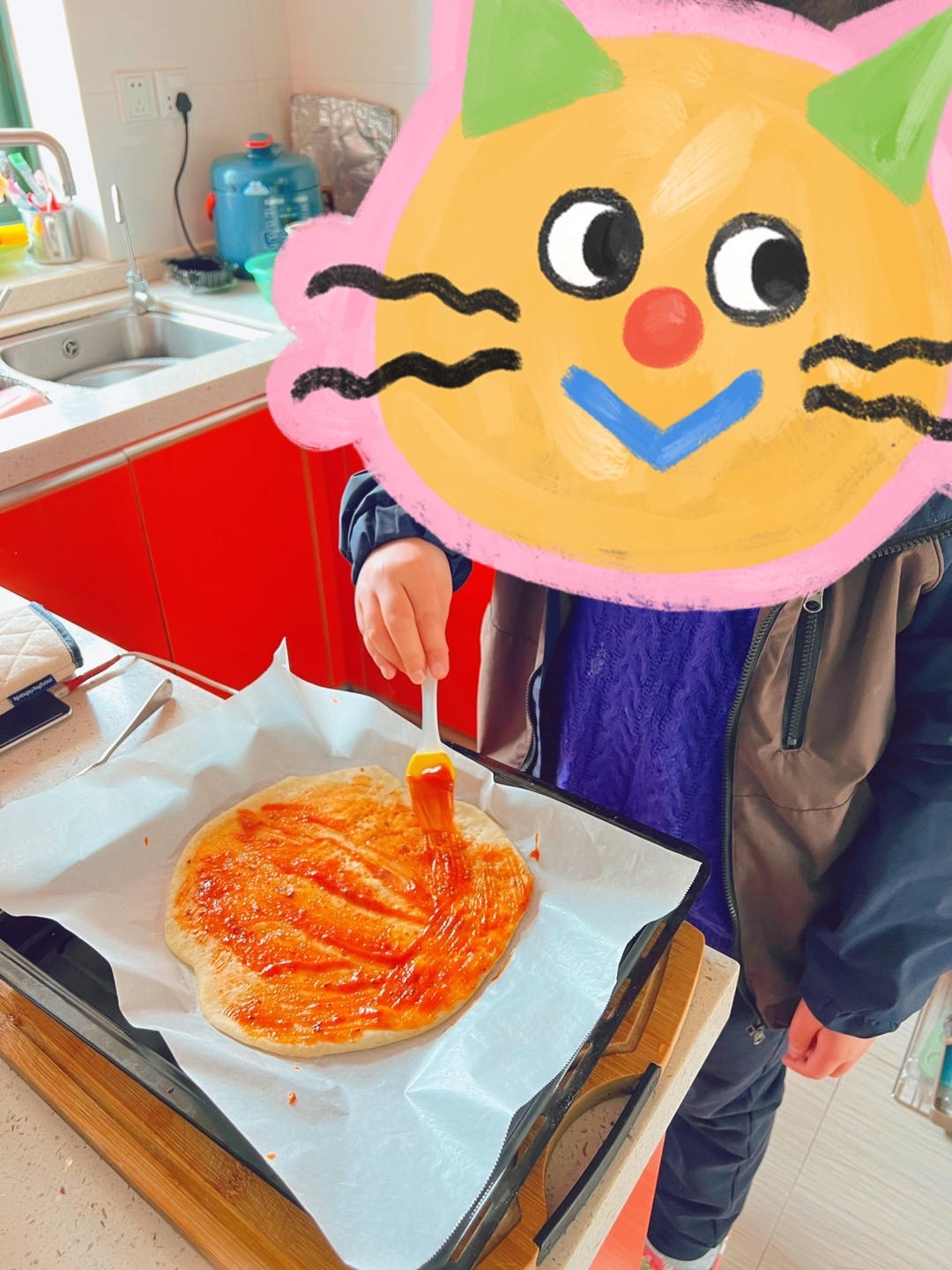 番茄芝士薄底披萨