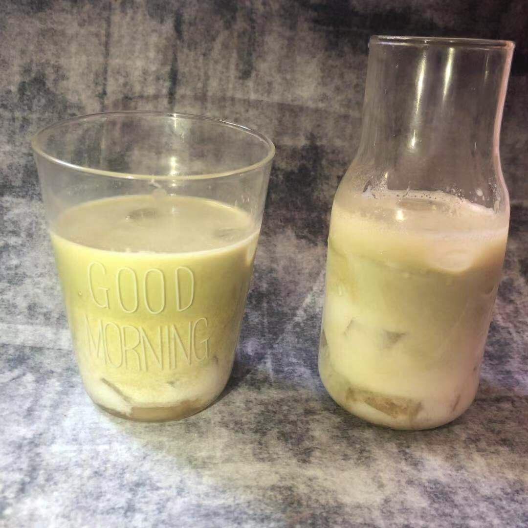 水蜜桃酱+蜜桃抹茶牛奶