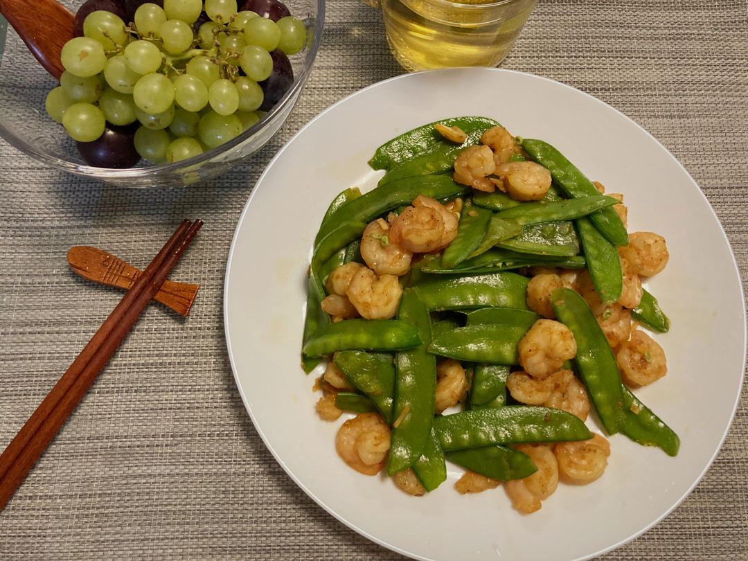荷兰豆炒虾仁