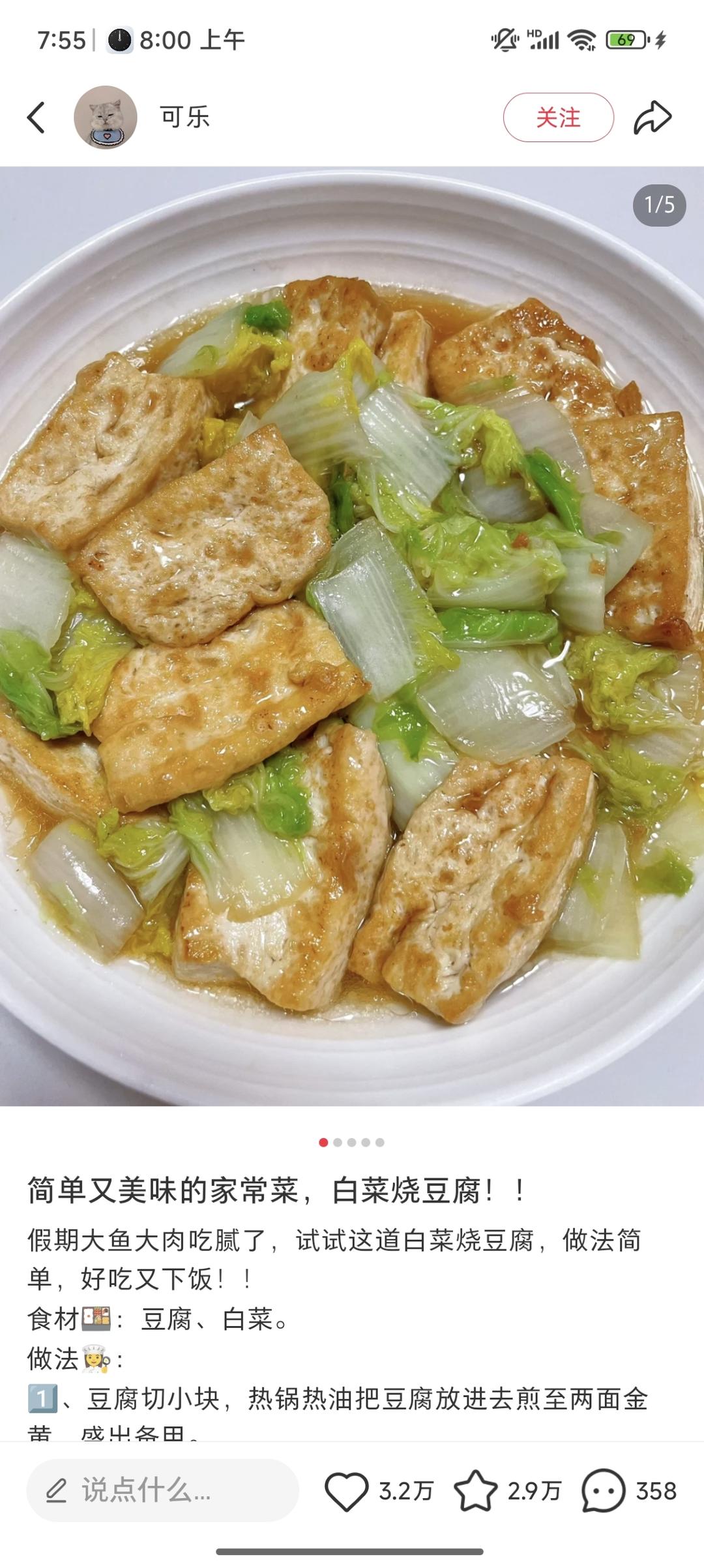 简单又美味的家常菜，白菜烧豆腐