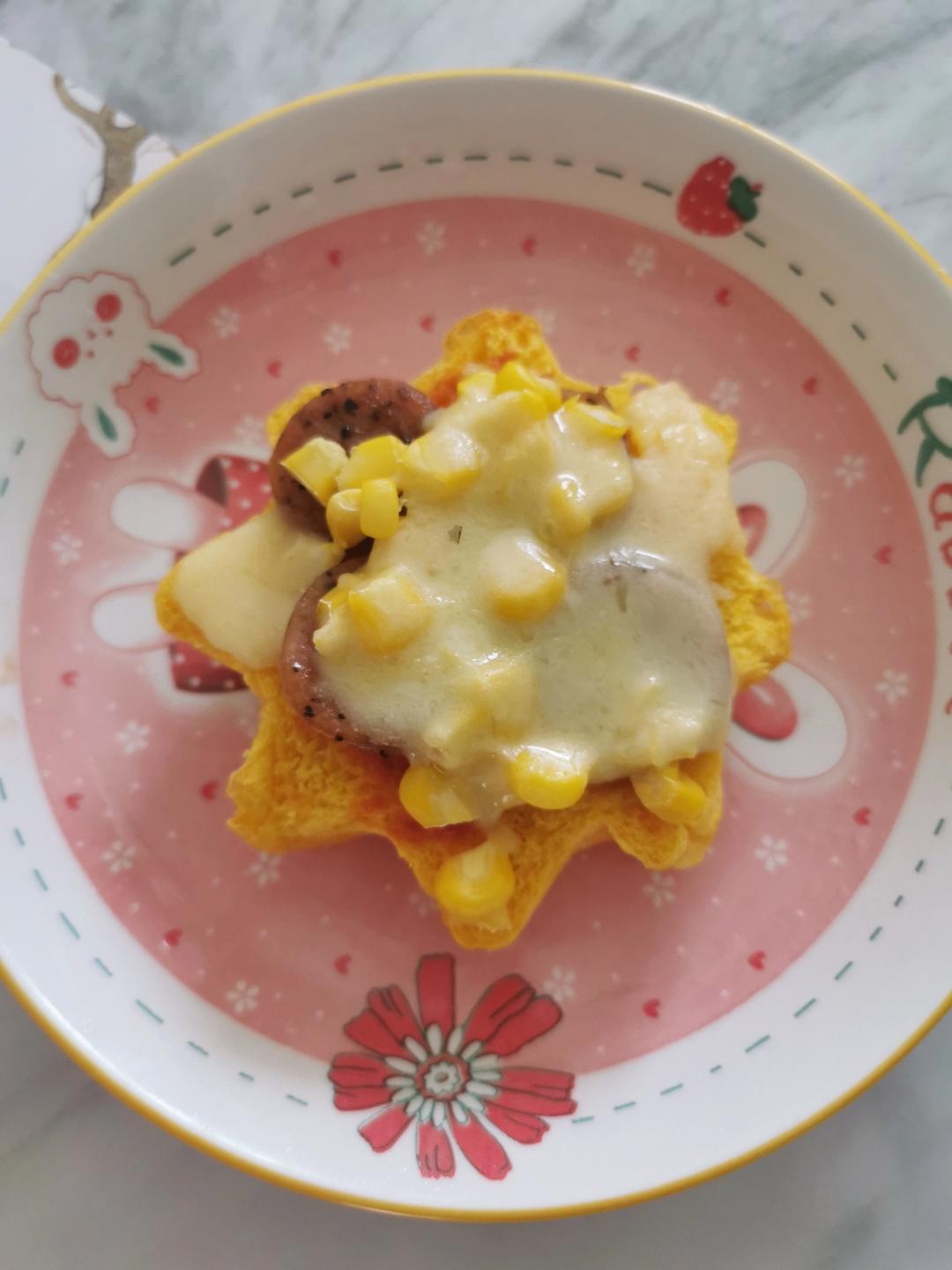 简单早餐芝士吐司pizza