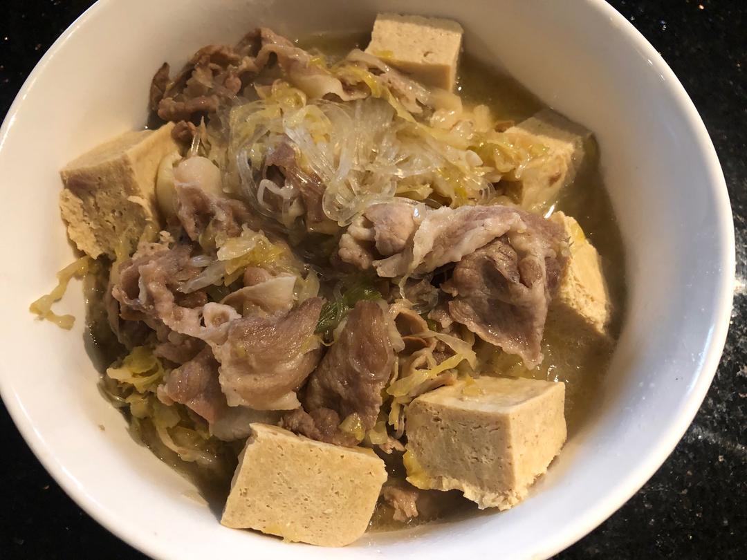 酸菜五花肉炖粉条的做法