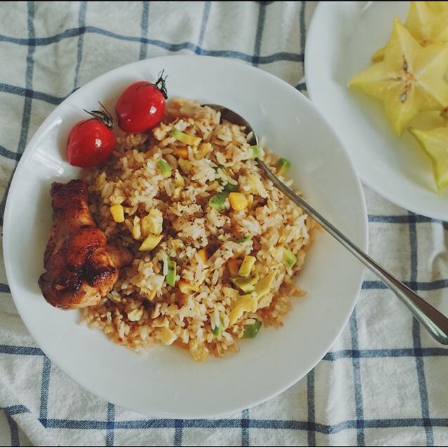 简单的香煎鸡腿盖浇饭