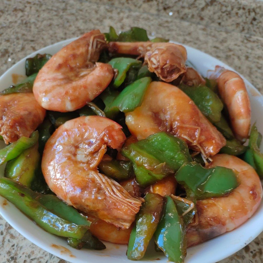青椒炒虾