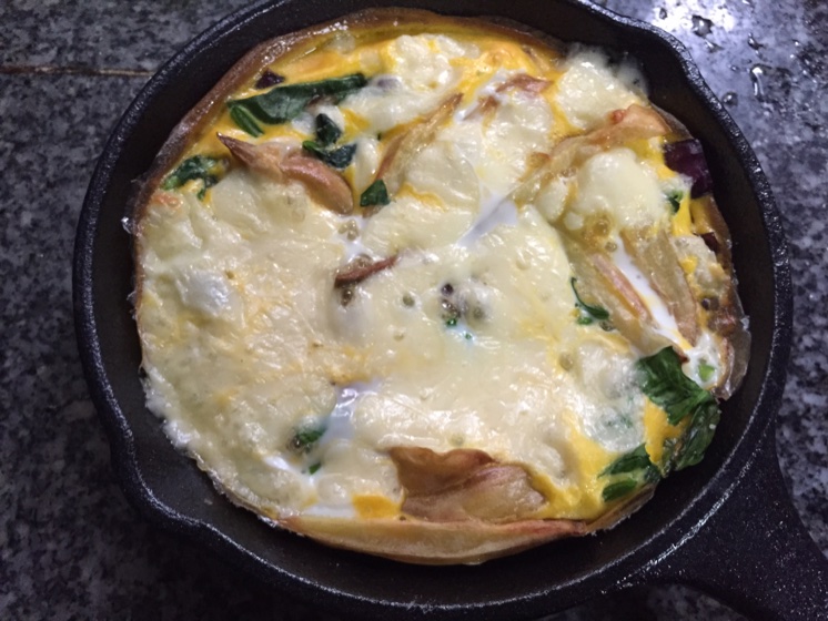 菠菜奶酪烘蛋 (无油快手早餐! )