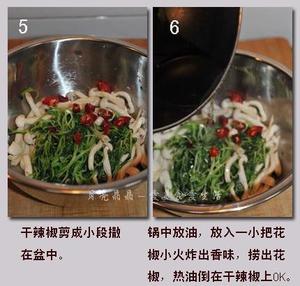萝卜苗炝拌海鲜菇的做法 步骤3