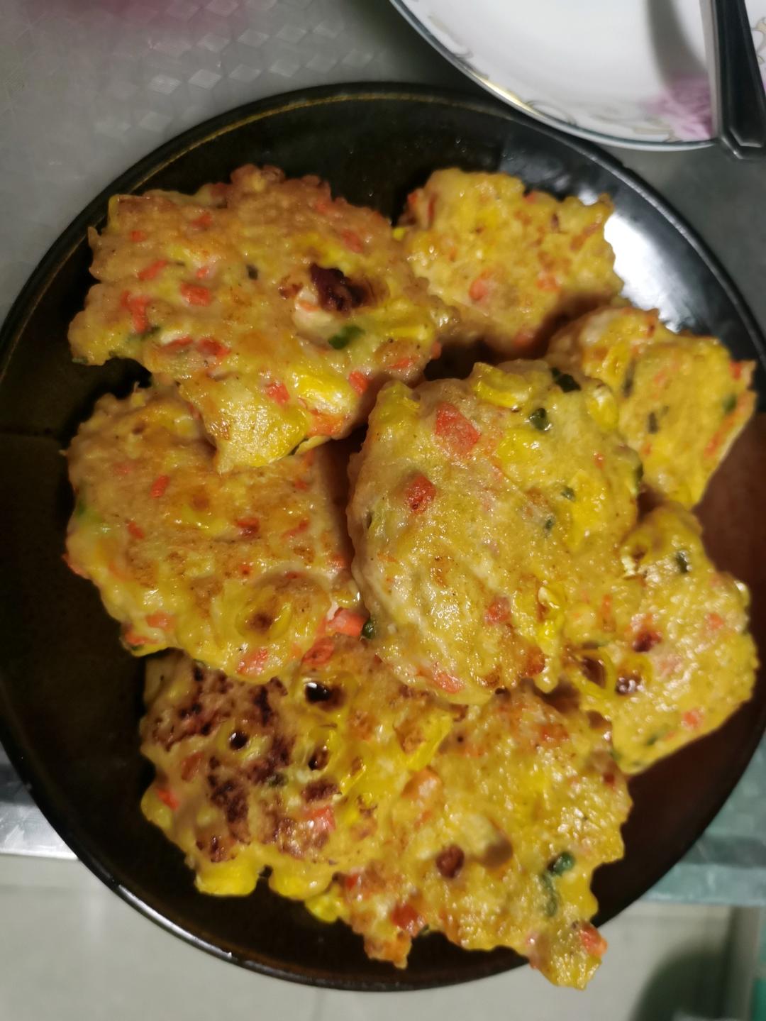 鸡胸肉虾仁鲜蔬饼