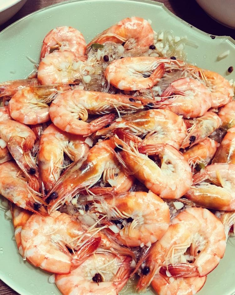 蒜泥鲜虾蒸粉丝