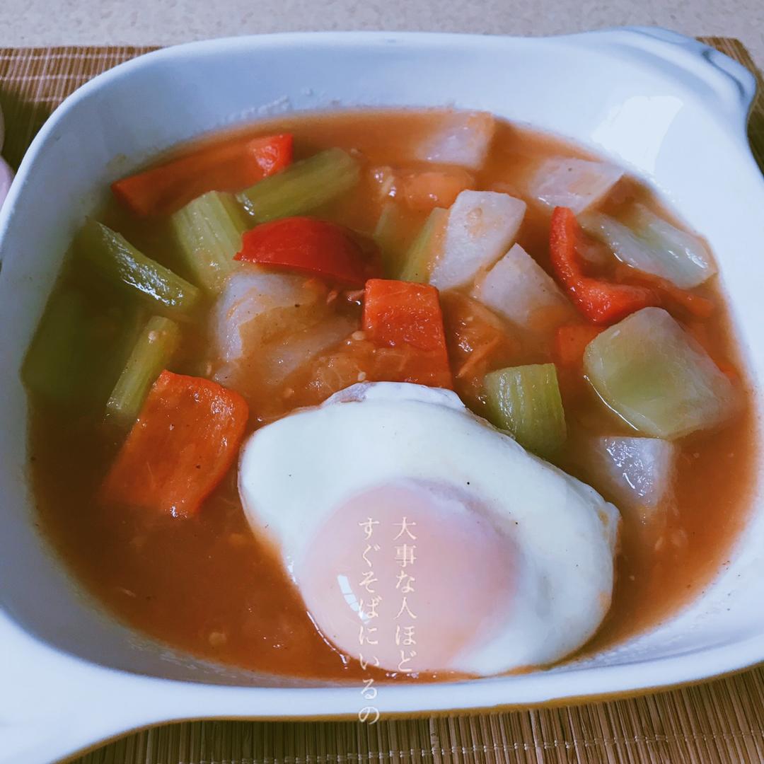 番茄西芹烧雪梨（无油配方）的做法