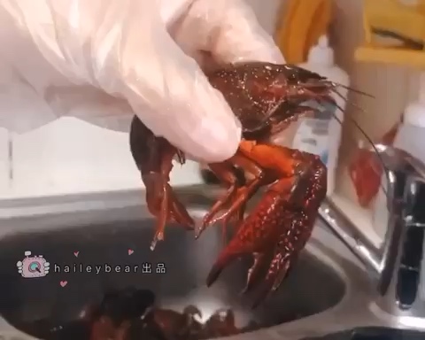 快手清洗处理小龙虾完整视频（去须去腮去脚去虾线）的做法