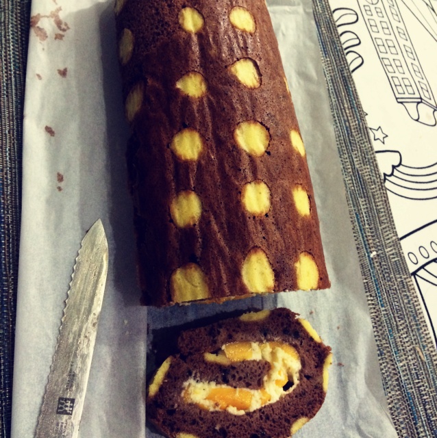 波点巧克力蛋糕卷