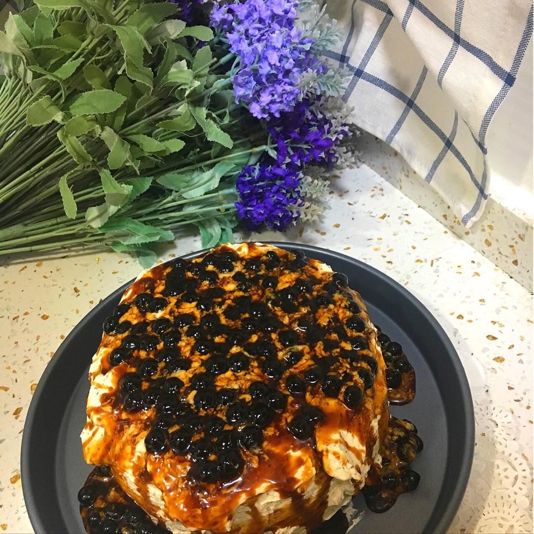 网红黑糖珍珠奶茶爆浆蛋糕~安安原创