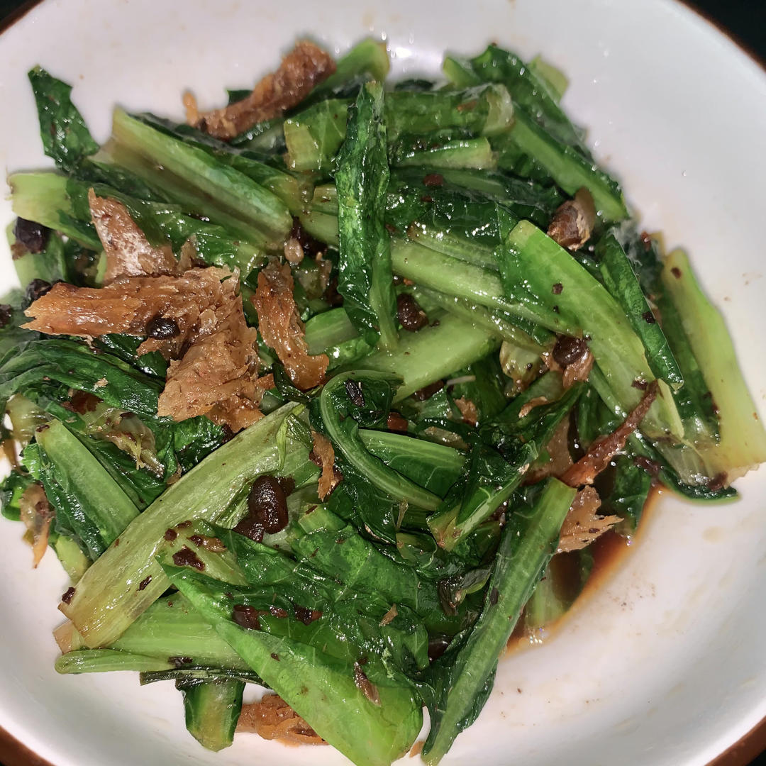 家常菜豆豉鲮鱼油麦菜