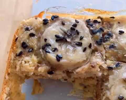 零厨艺减脂必备快手早餐！烤香蕉牛奶燕麦～口感扎实，饱腹又低脂的做法