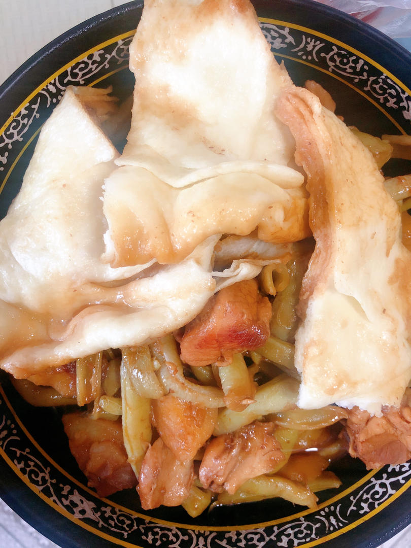 发面豆角烀饼