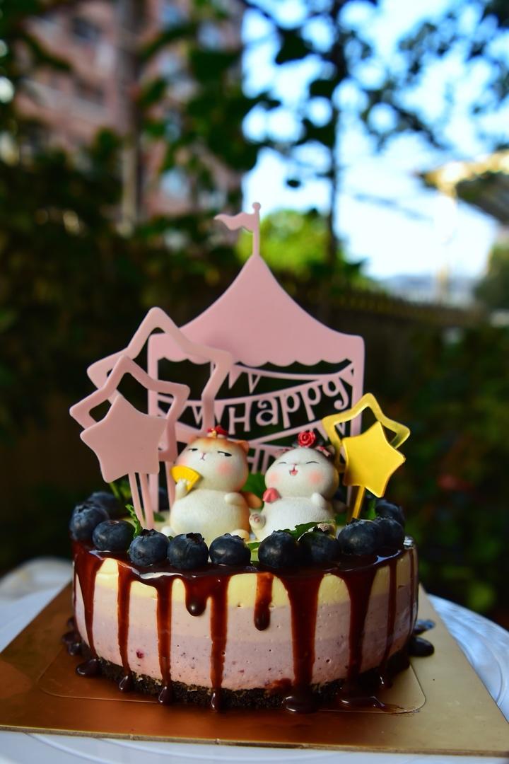 渐变蓝莓冻芝士蛋糕（免烤）