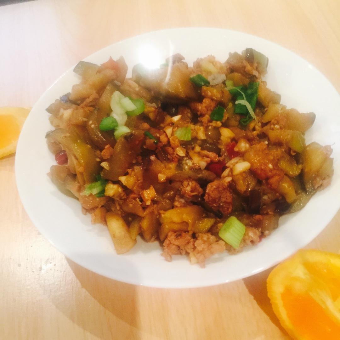 红烧肉沫茄子