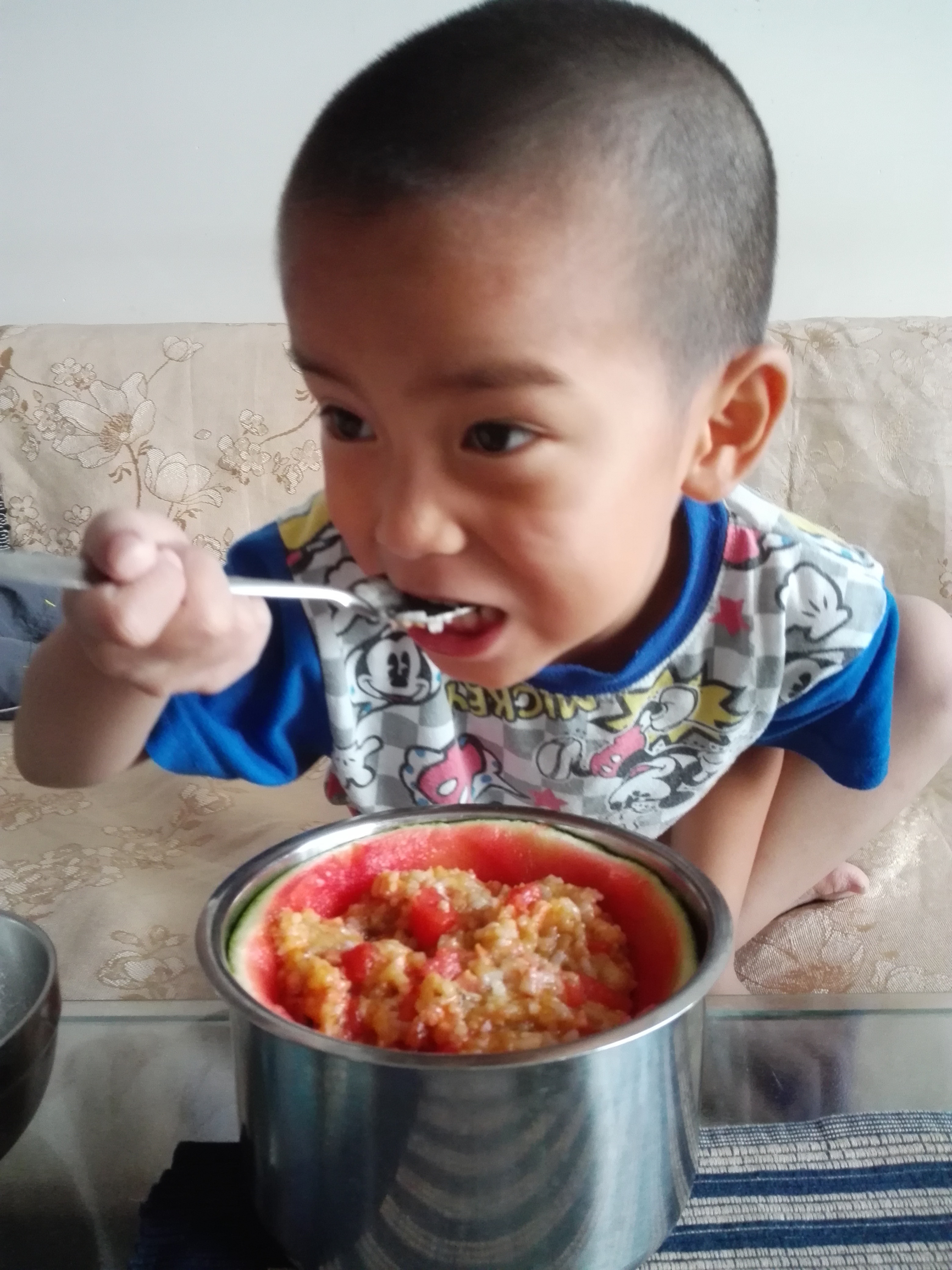 七彩西瓜炒饭。
