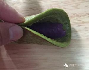 抹茶紫薯铜锣烧的做法 步骤13
