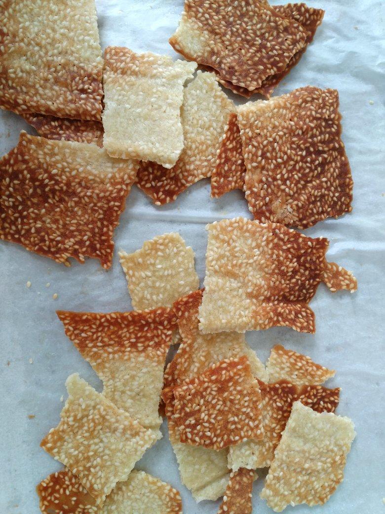 芝麻薄脆饼干，一步操作，超级简单