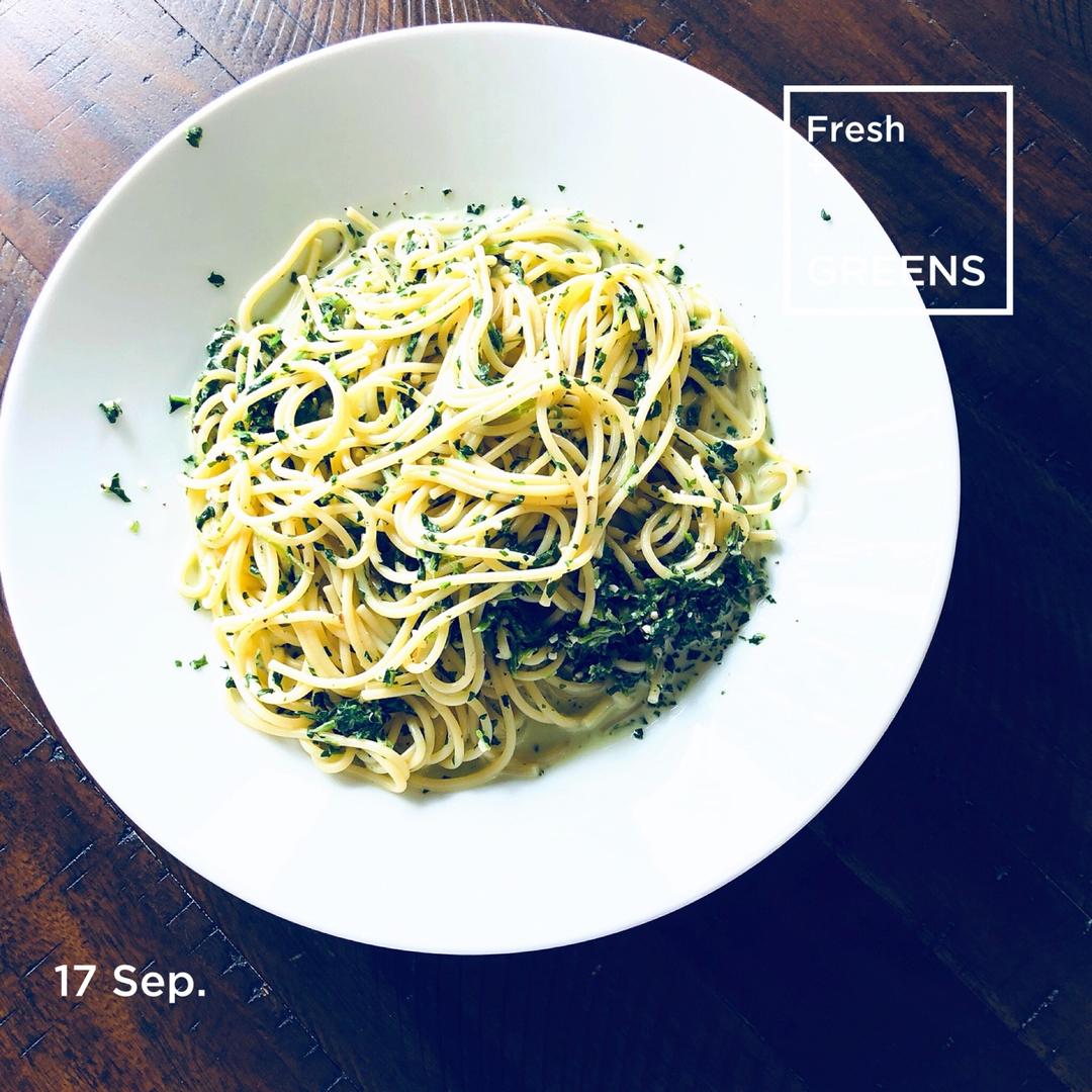 奶油菠菜青酱意大利面