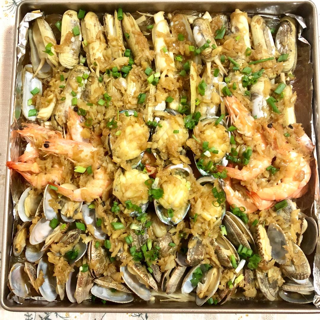 蒜香吮指海鲜大咖——松下NU-JK200W大蒸烤箱食谱