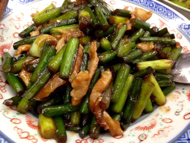 蒜苗炒肉丝