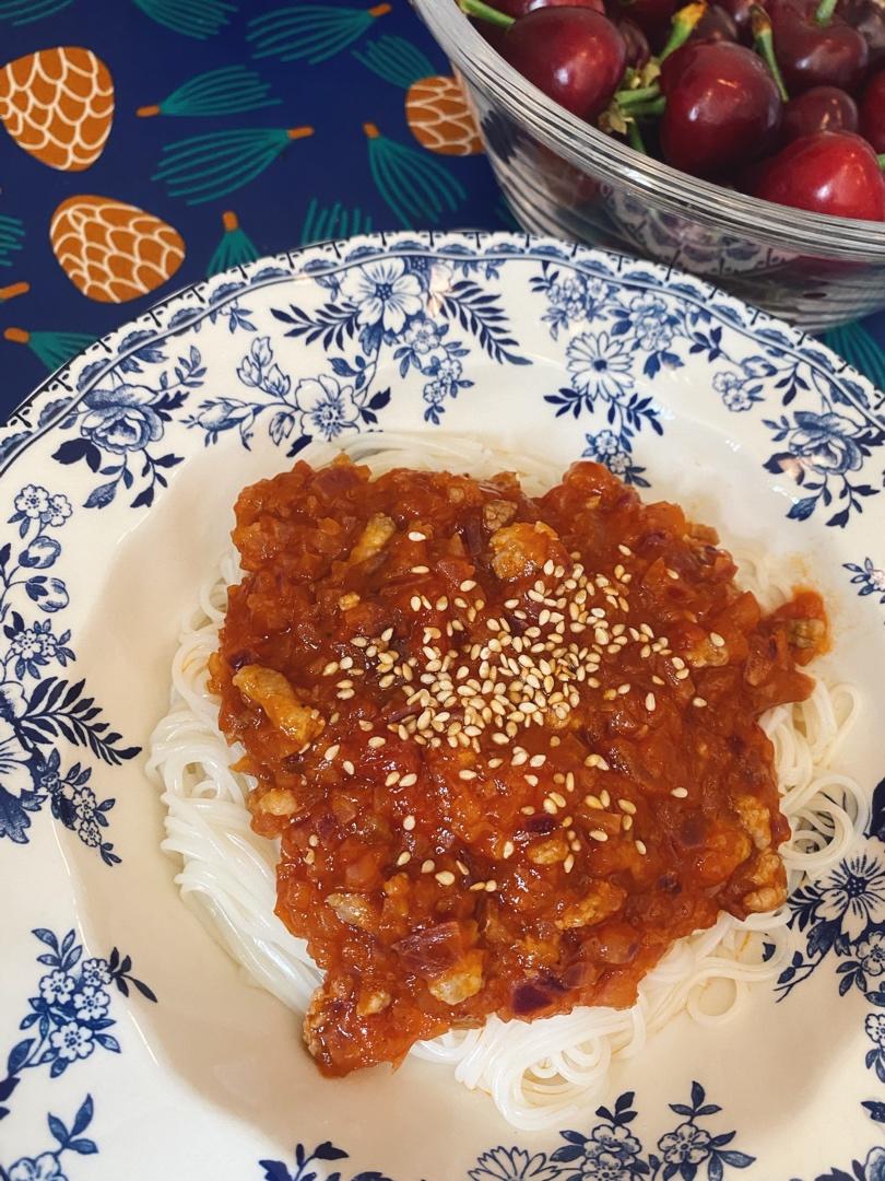 （完胜必胜客的）番茄肉酱意大利面～