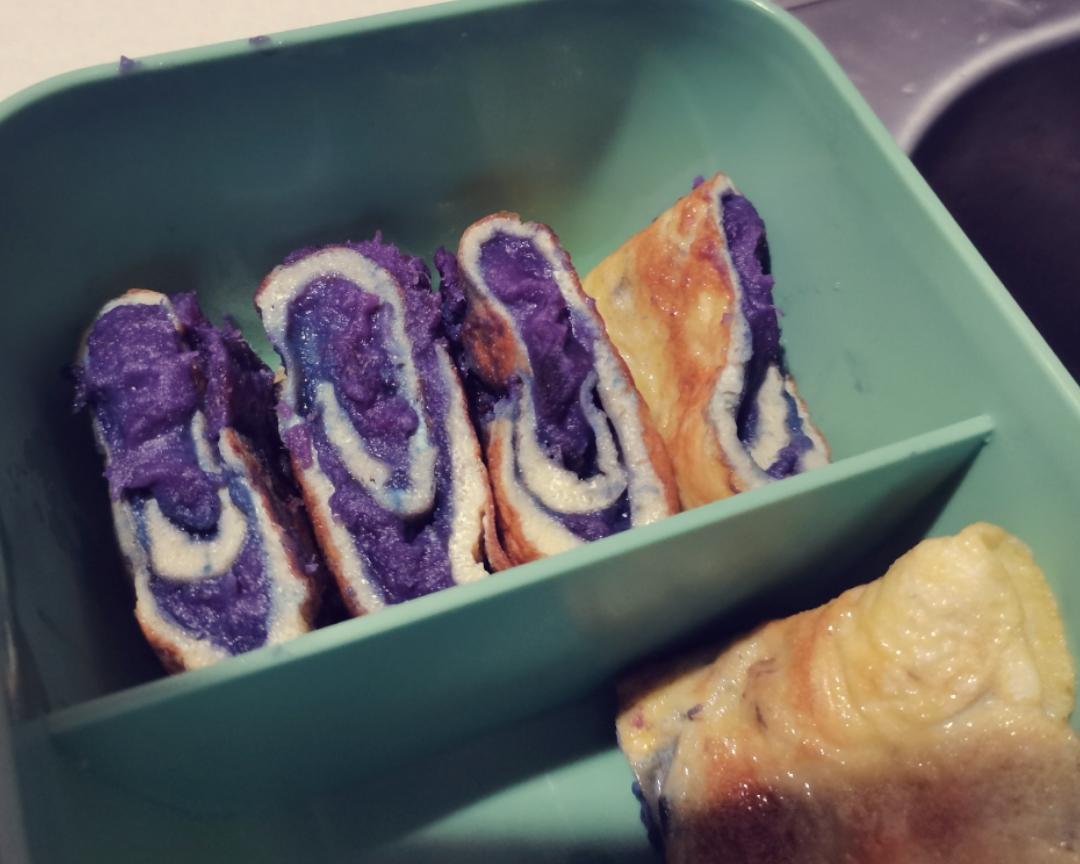 超简单紫薯鸡蛋卷的做法