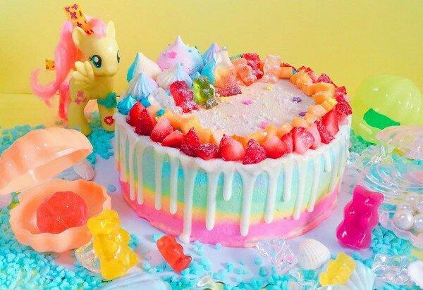 七彩果冻蛋糕