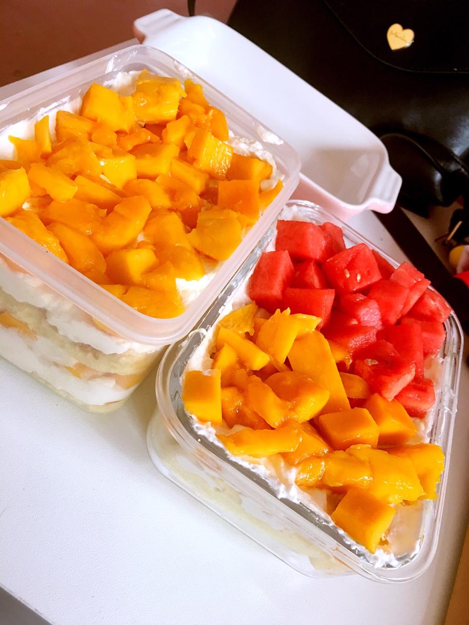 简单快手的便当饭盒水果盒子蛋糕